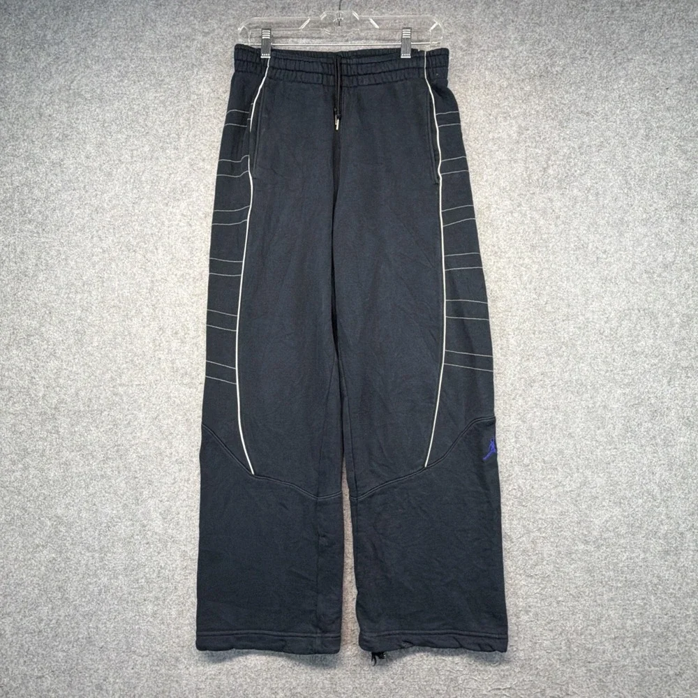 Air Jordan Sweatpants Mens Sz Medium Black Wide Leg Baggy Jumpman Y2K
